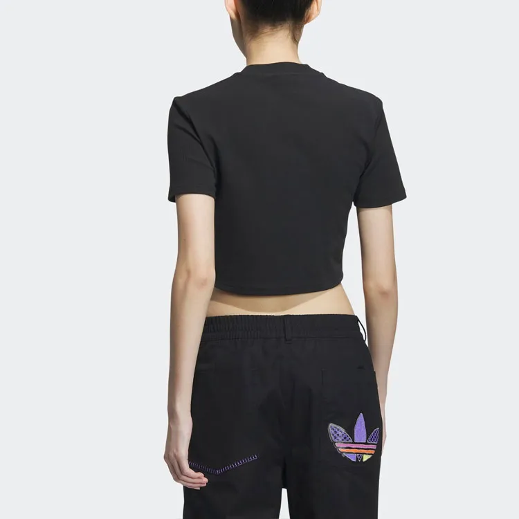 Adidas Originals Hot Girl Collection Home Of Classics Collection Crop Top Women's Black-2
