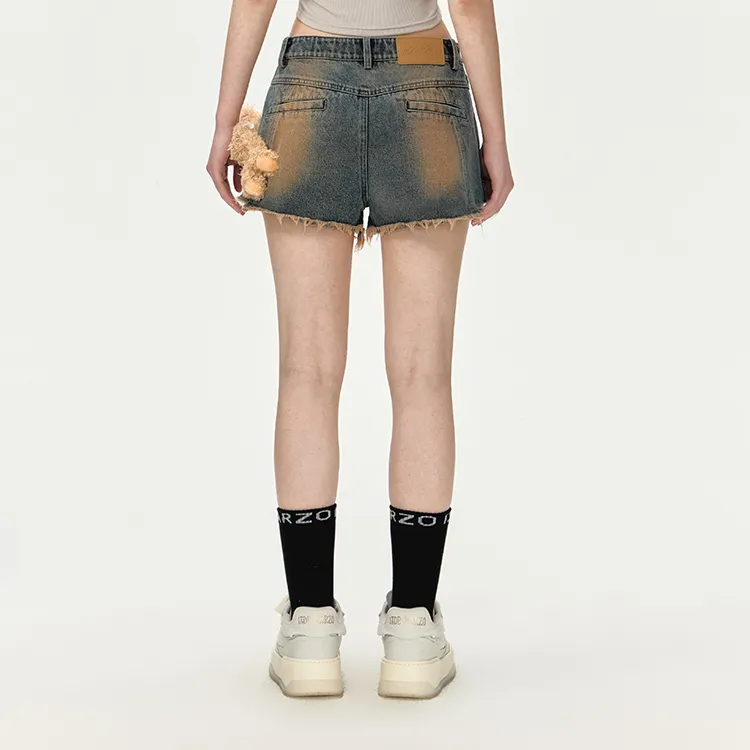 13 DEMARZO Denim Shorts Women's Dark Blue-4