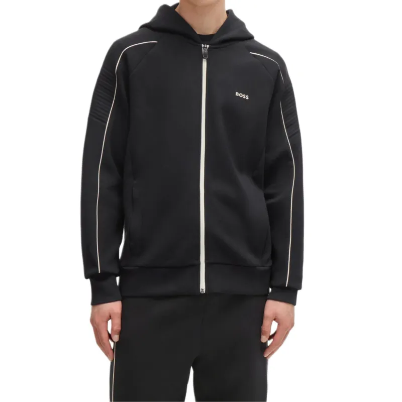 HUGO BOSS Logo Detailed Zipped Hoodie-1