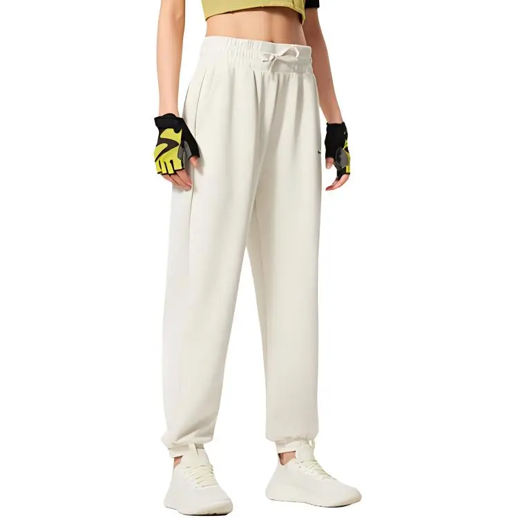 LiNing Fitness Series Knitted Sports Pants Women's Silver Birch Gray-4