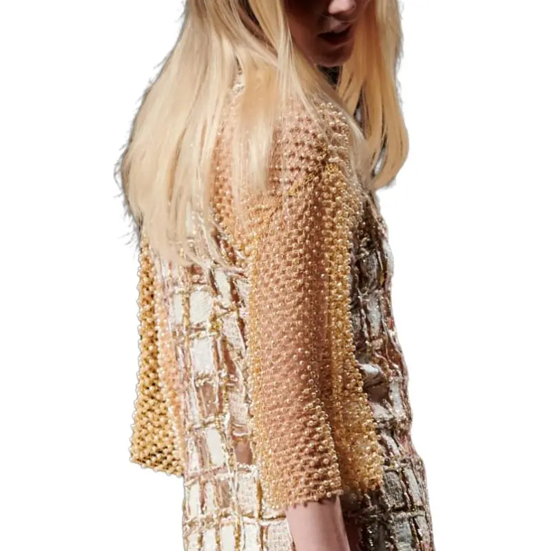CHANEL Long-Sleeved Dresses Women's Beige-1