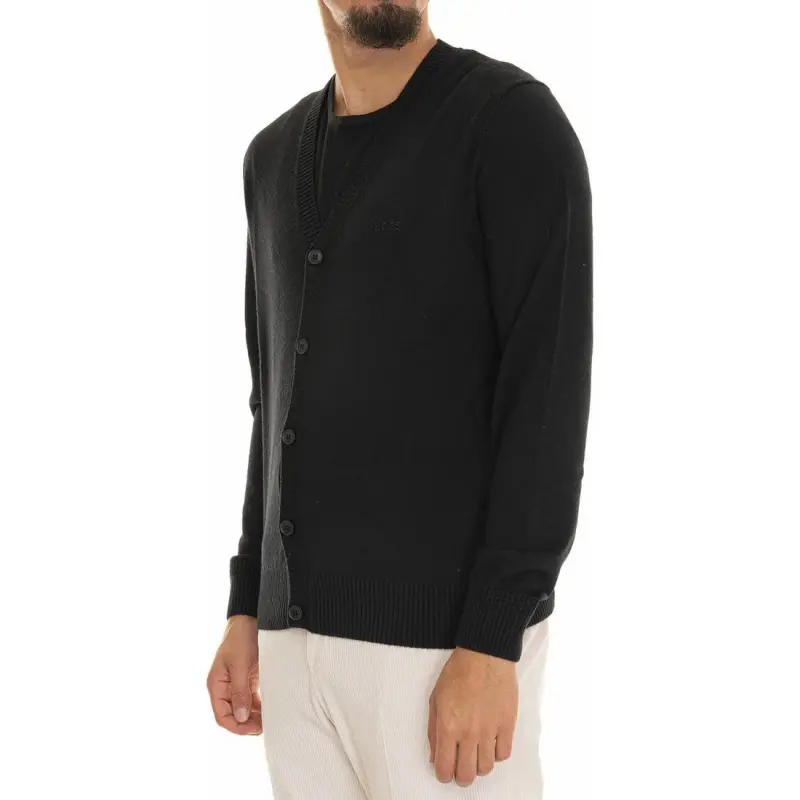 HUGO BOSS Avac Logo Embroidered Knitted Cardigan-4