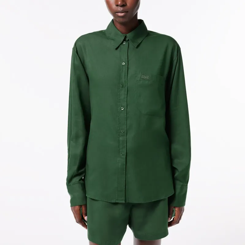 LACOSTE Logo appliqué Button up Shirt-1