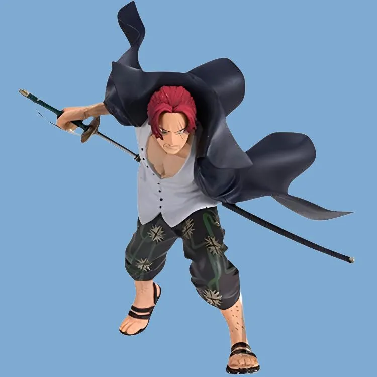 BANPRESTO Shanks Glasses Factory Swordmen Figure One Piece, Red Hair Bonus Gifts 12cm-1