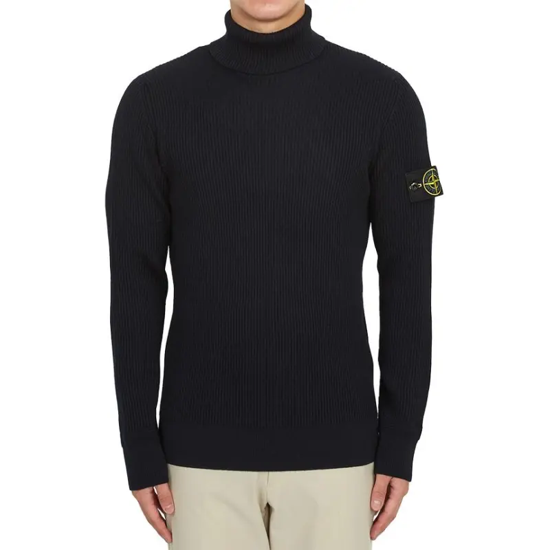 STONE ISLAND Compass Patch Roll Neck Knitted Jumper-4