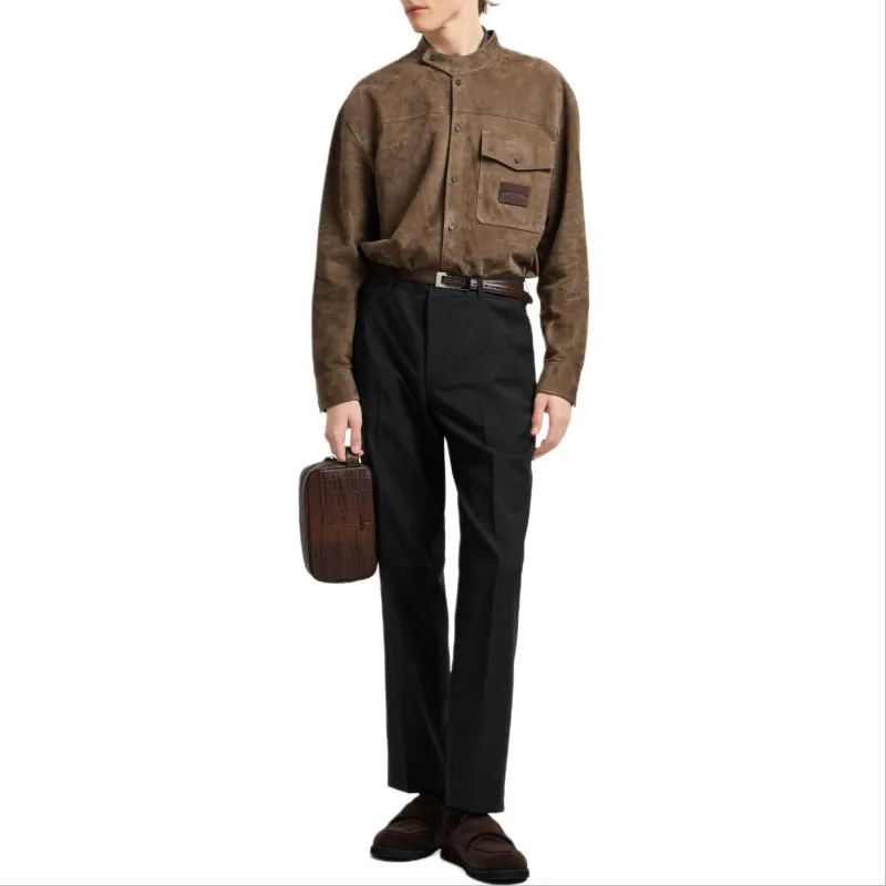 EMPORIO ARMANI Wool Poplin Chinos-1