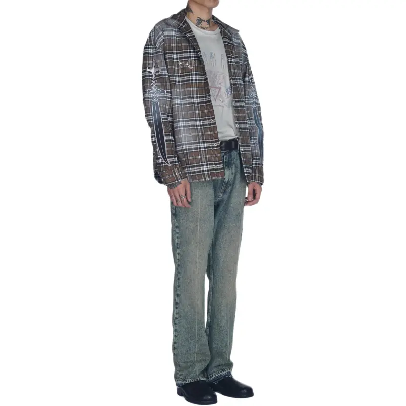 THUG CLUB Arab Sword Flannel Shirt-2