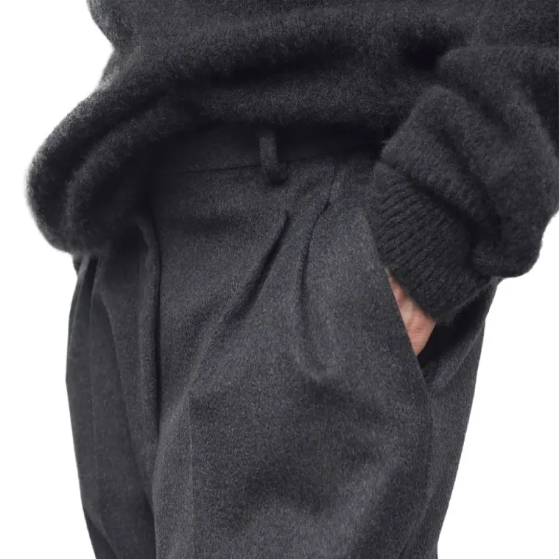 THE ROW Richelle Pant 'Charcoal Melange'-5