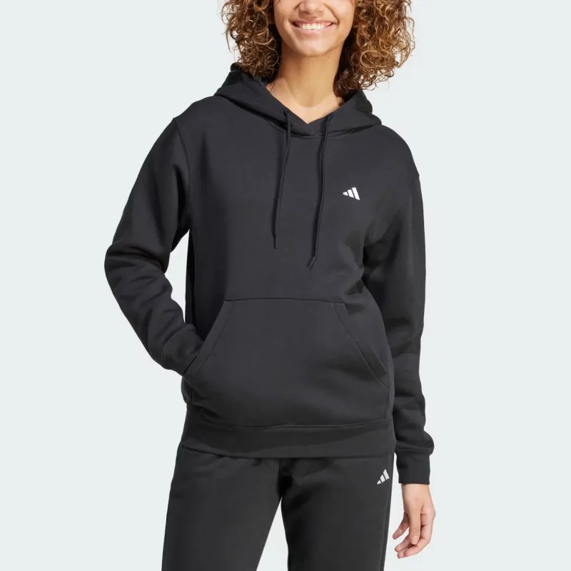 Adidas Essentials Small Logo Feel Cozy Hoodie Black-1