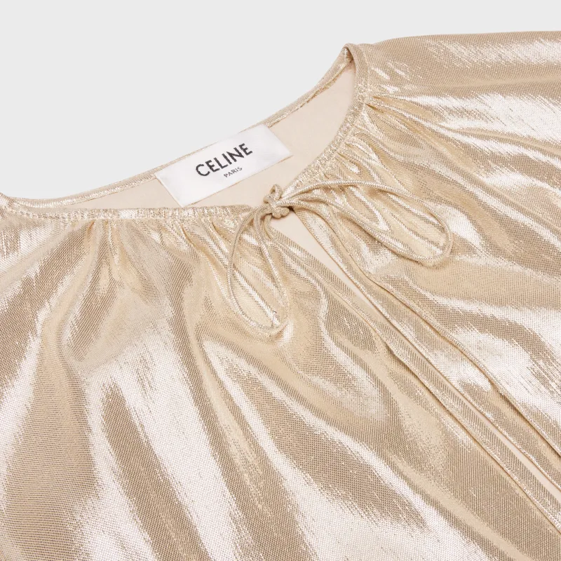 CELINE SS23 Long Sleeved Dress Women's Gold-3