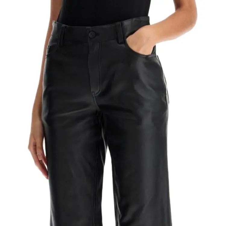 TOTEME Leather Pants Women's Black-3