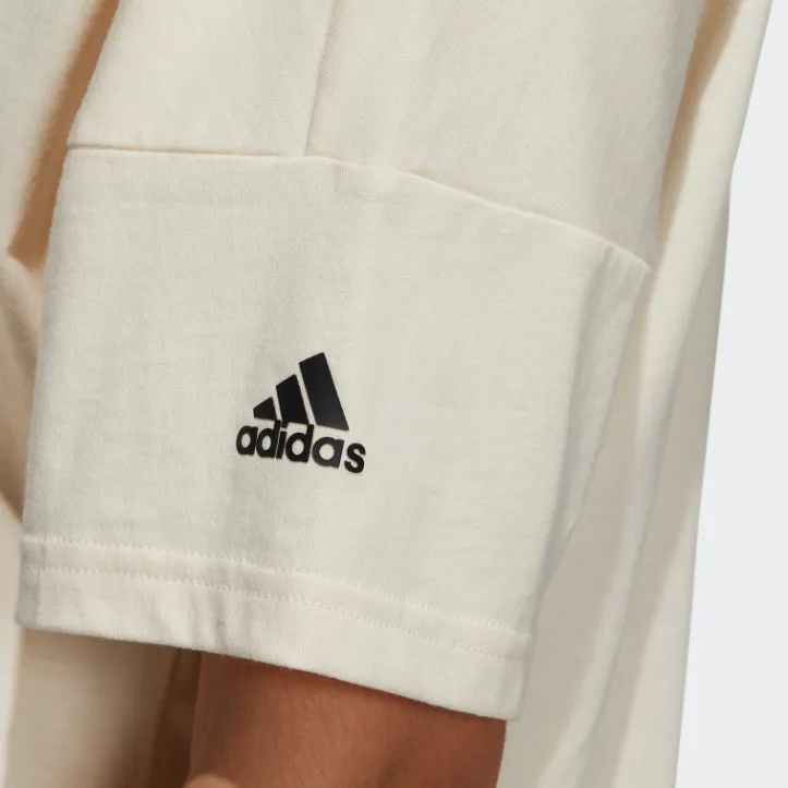 Adidas Drop Shoulder Sleeve T Shirt Women's Ecru-4