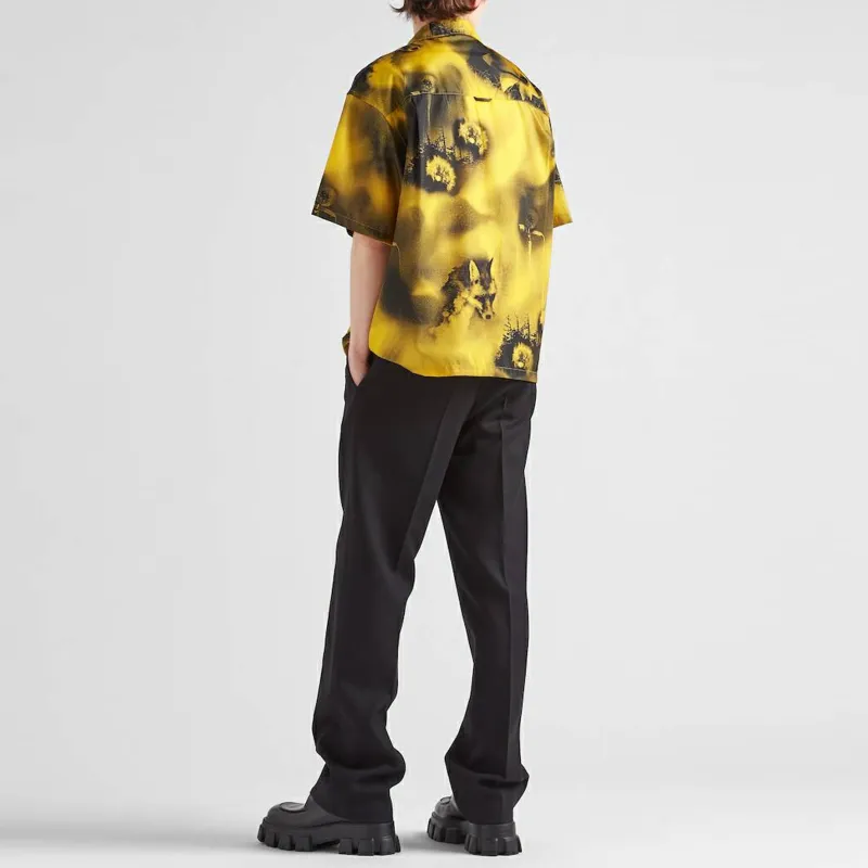 PRADA Pre Owned PRADA Abstract Fox Print Short Sleeve Bowling Shirt From The Closet Of Pusha T-2