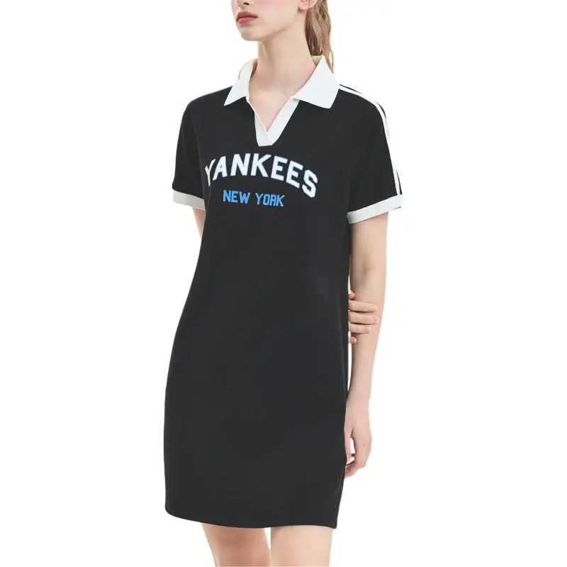 MLB New York Yankees Short Sleeved Dresses Women's Black-3