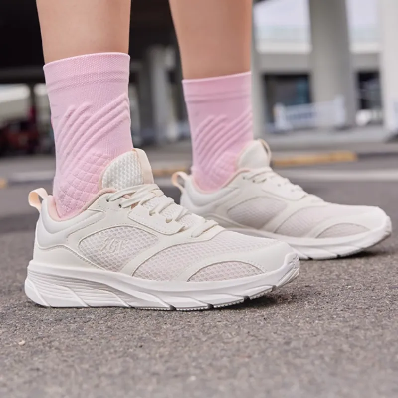 361° Cushioning Anti-Slip And Wear-Resistant Low-Top Running Shoes Women's White Pink-4