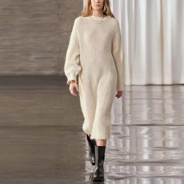 ZARA Long-Sleeved Dresses Women's White-2