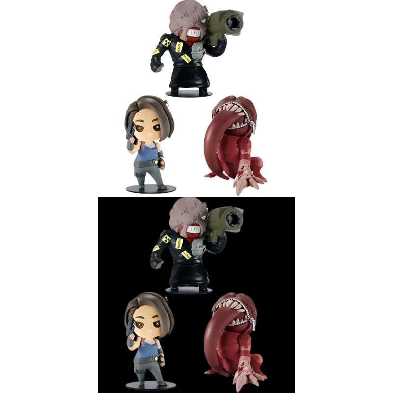 PRIME 1 STUDIO Resident Evil Characters Cutie1plus Resident Evil 3 Remake Combination Set 11cm/12cm/9.5cm Chibi Figures-3