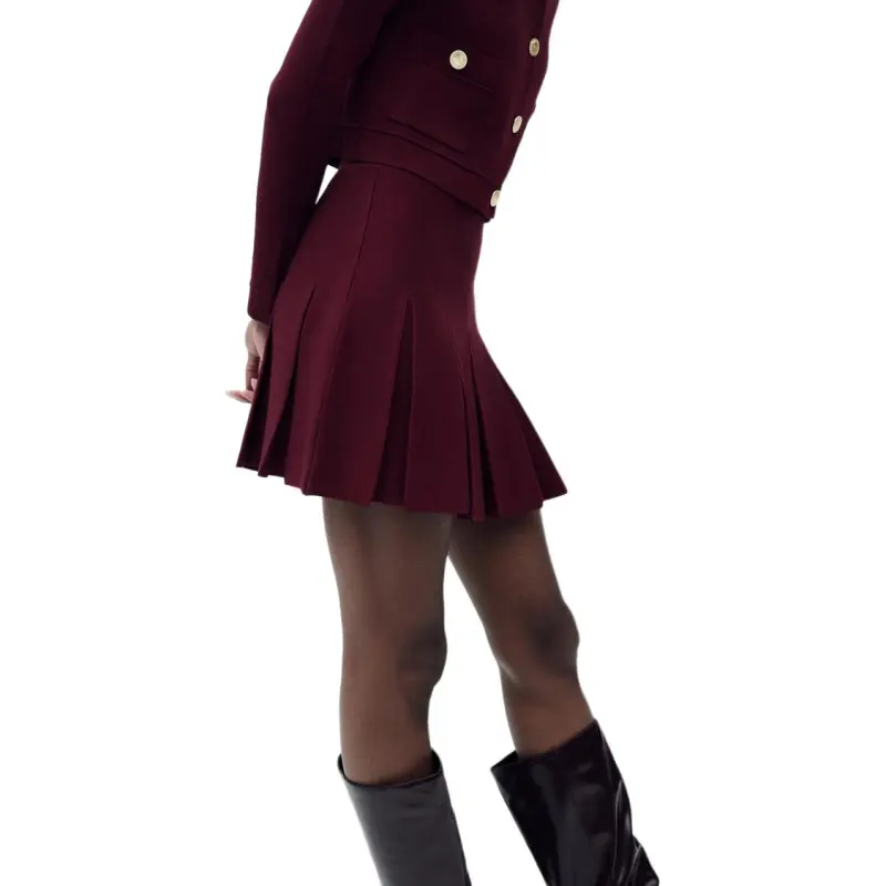ZARA Casual Short Skirts Women's Burgundy-3