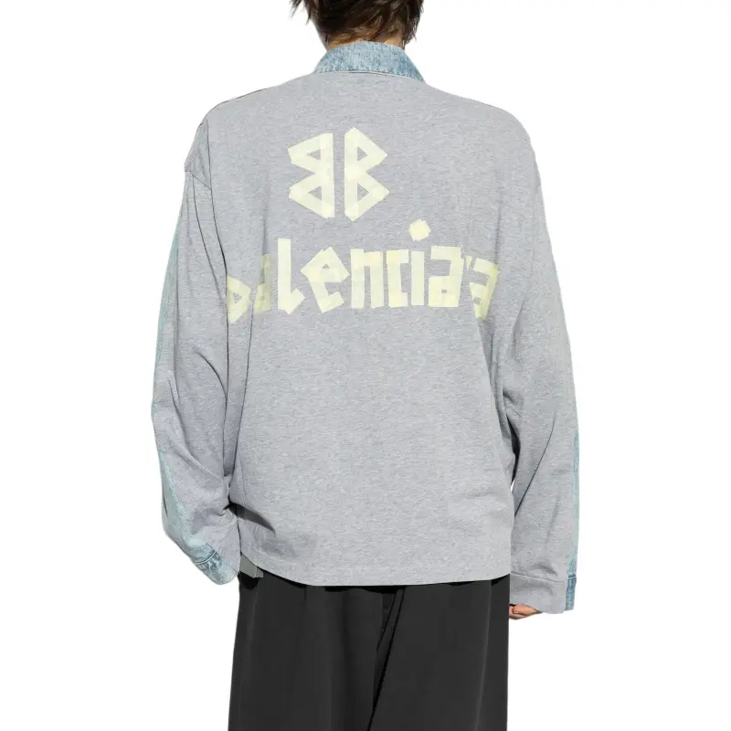 Balenciaga Bb Logo Denim Jacket-2