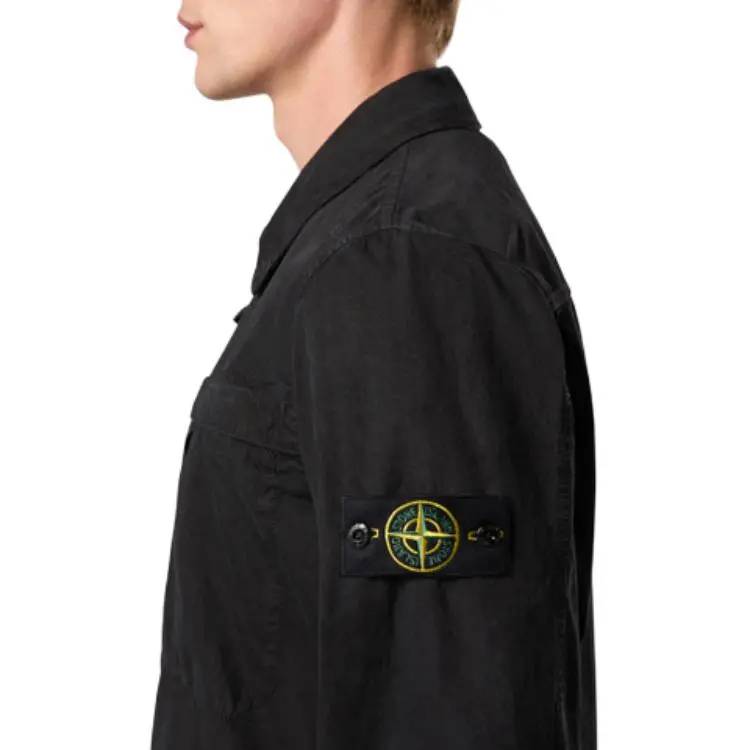 STONE ISLAND Zip Up Long Sleeved Shirt-4