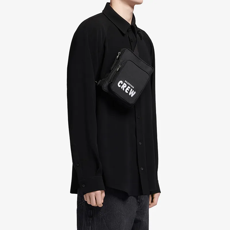 Balenciaga Explorer Nylon Fabric Messenger Bag Shoulder Bag Crossbody Bag Men's Black-2