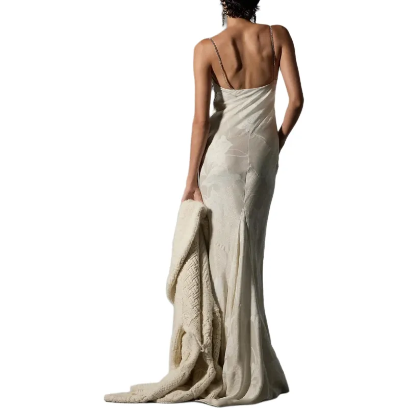 Ralph Lauren Collection Lori Floral Lamé Jacquard Evening Dress-3