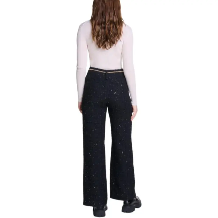 Maje Sequinned Tweed Trousers-2
