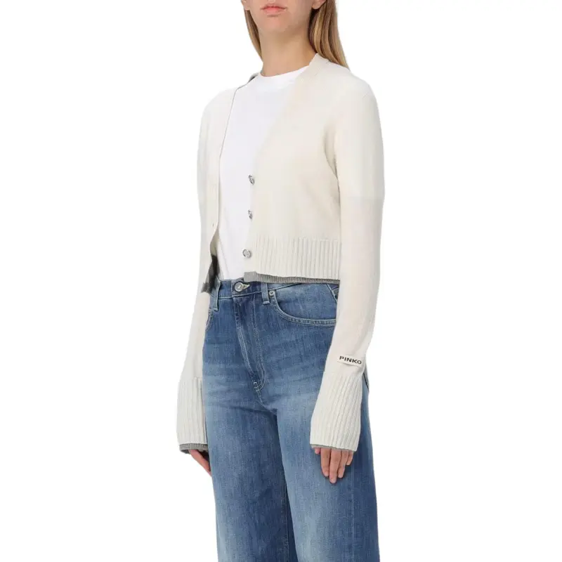 PINKO V Neck Cropped Cardigan-4