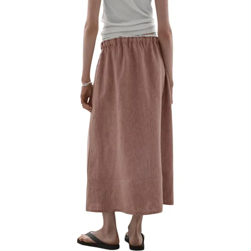 Massimo Dutti Casual Long Skirt Women's Pink-4