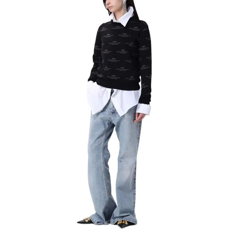 Balenciaga Logo Intarsia Knit Sweater-2