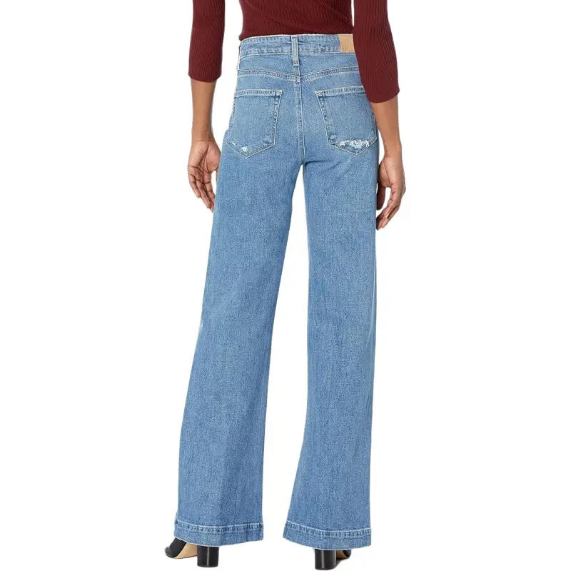 PAIGE Distressed Straight line Jeans-4