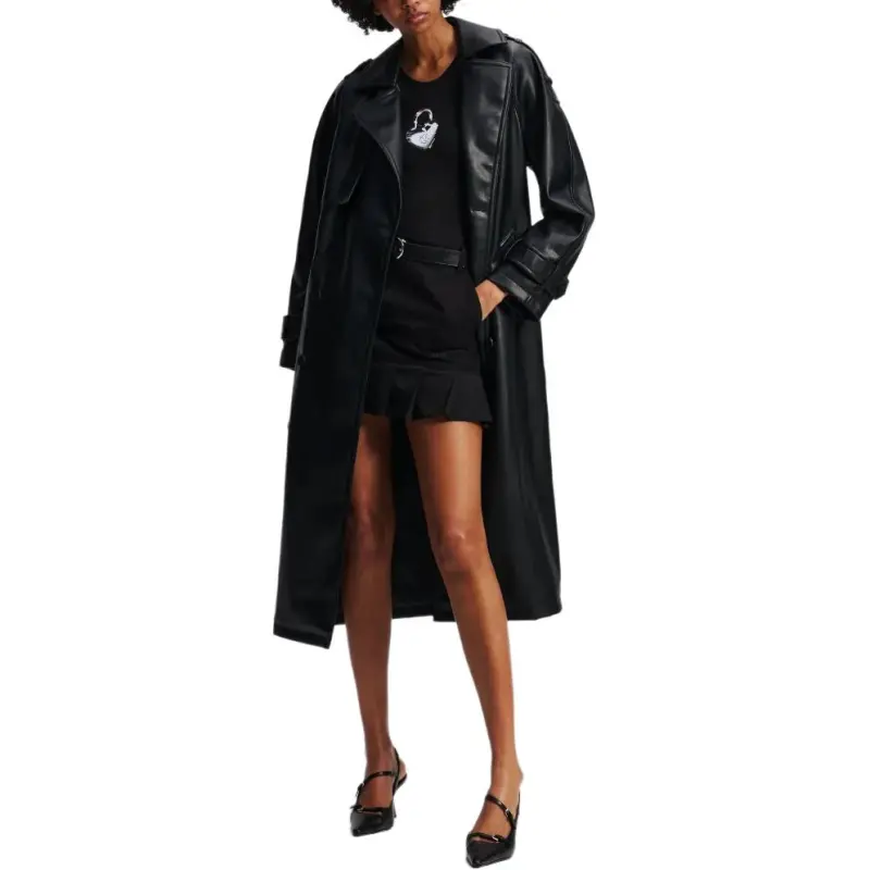 KARL LAGERFELD / Karl Lagerfeld Jeans Faux leather Trench Coat-2