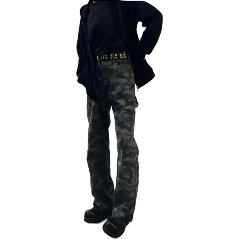 HEIYIXIANSHENG Cargo Pants Unisex Army Green-4