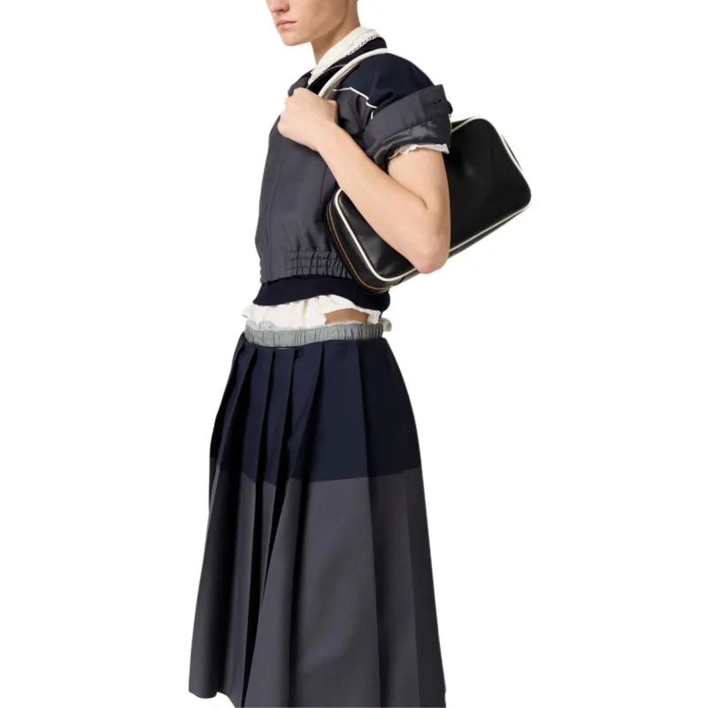 MIU MIU Kid Mohair Skirt Hematite/Navy-4