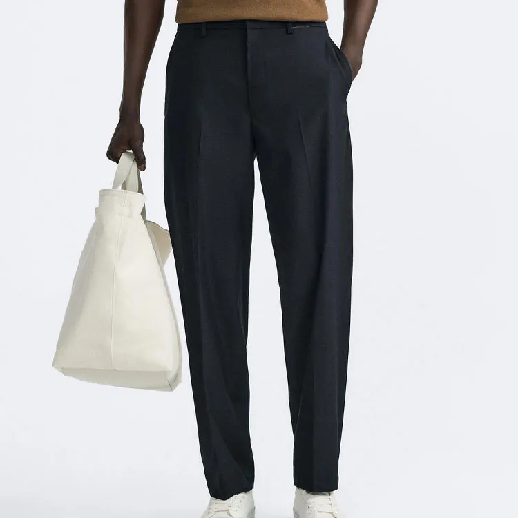 ZARA Casual Pants Men Blue-2