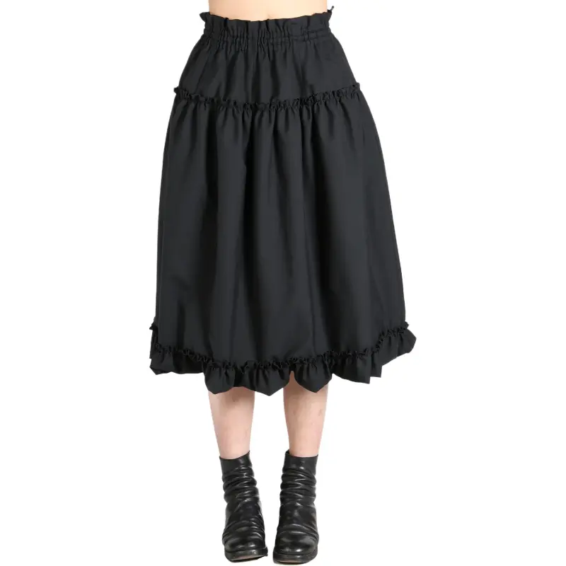 Comme Des Garcons Black Vintage Lace Trim Skirt Black-2