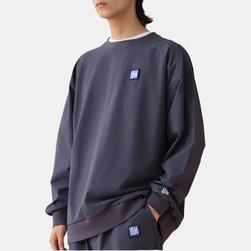 New Era Blue And White Porcelain Series Sweatshirts Unisex Navy Blue-3