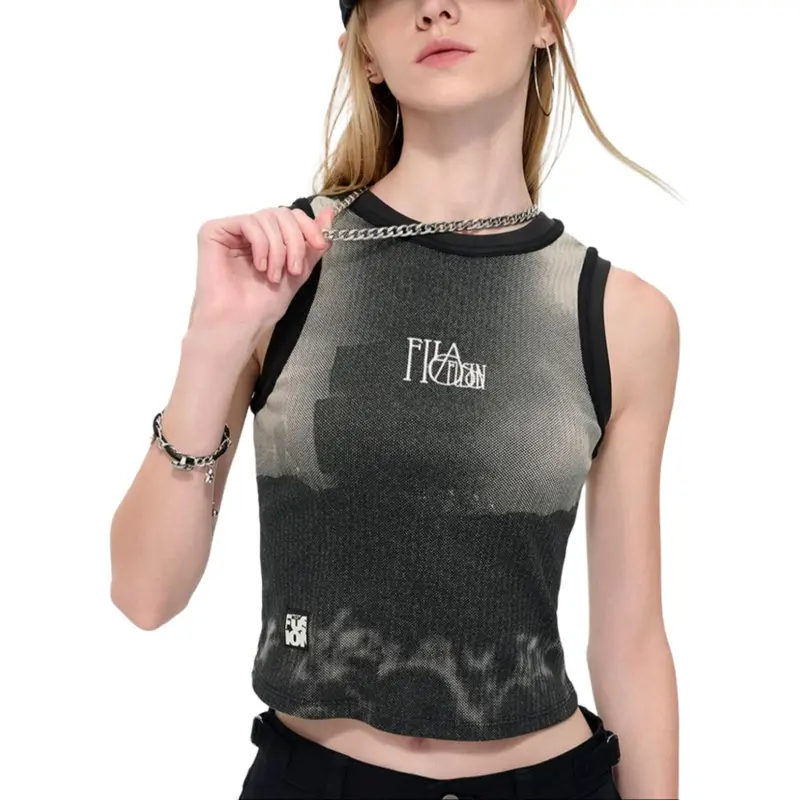 FILA FUSION Chinese Olympic Skateboarding Series Tank Tops Women's Jet Black-2
