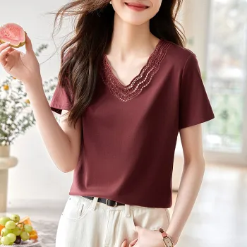 Mo Han Yi Mei T-Shirt Women's Cherry Red