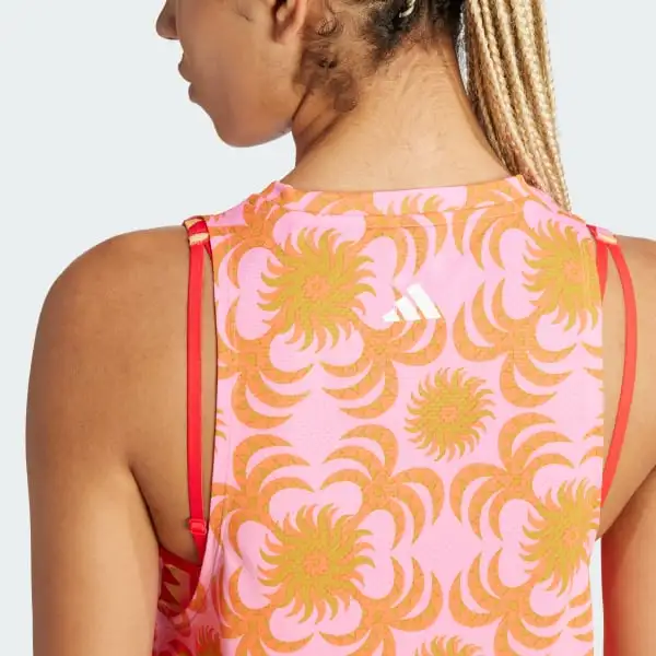 Adidas FARM Rio Tank Tops Women's Pink Luminance/Sun Orange-5