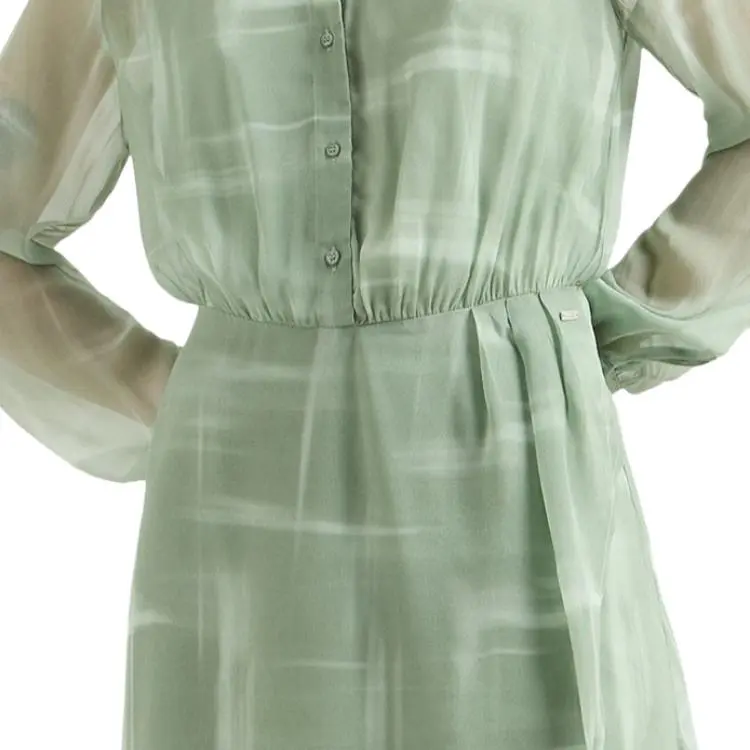ARMANI EXCHANGEAE SS25 Long-Sleeved Dresses Women's Sage Green-5