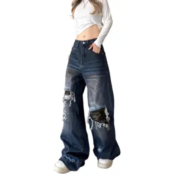 DUATOGE Jeans Men's Vintage Blue 
