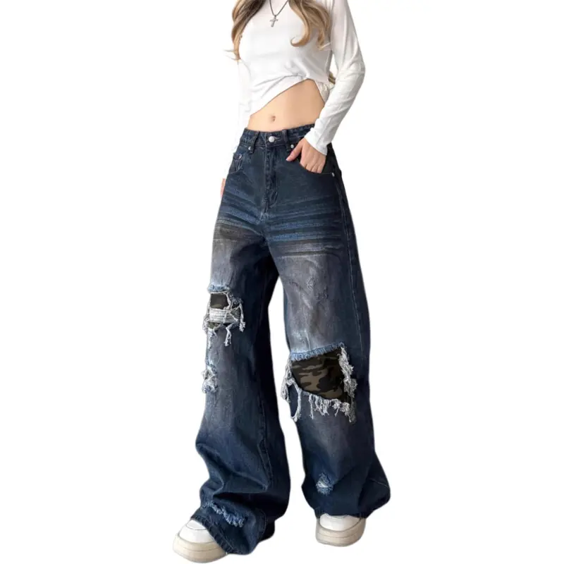 DUATOGE Jeans Men's Vintage Blue -1