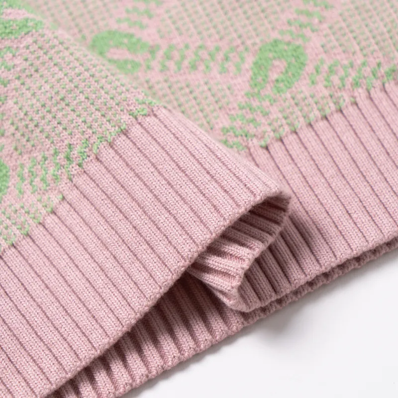 GUCCI Men Wool Cotton Jacquard Knit Vest Pink-6