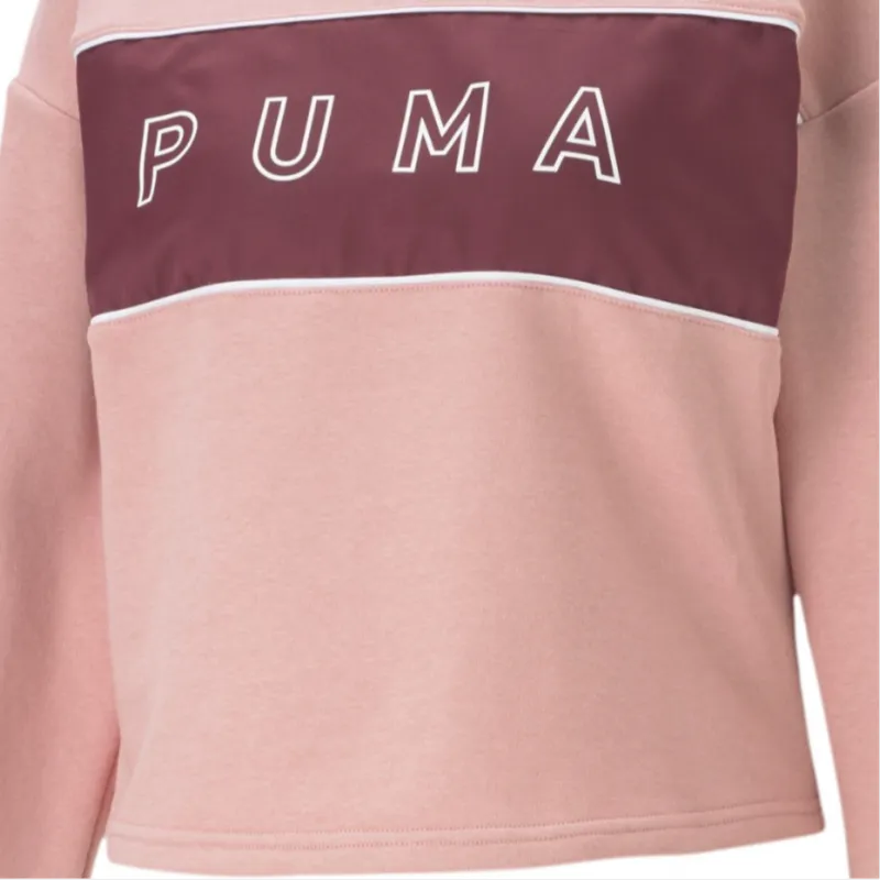 PUMA STYLE CAT Satin Crew Sweatshirt Women's Pink-4