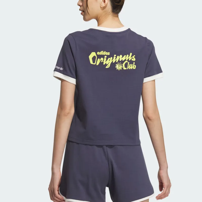 Adidas Originals RETRO T Shirt Women's Dark Navy Blue-3