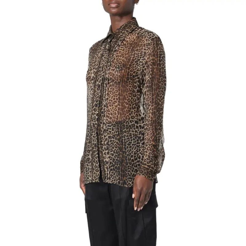 TOM FORD Leopard Printed Long Sleeved Shirt-4