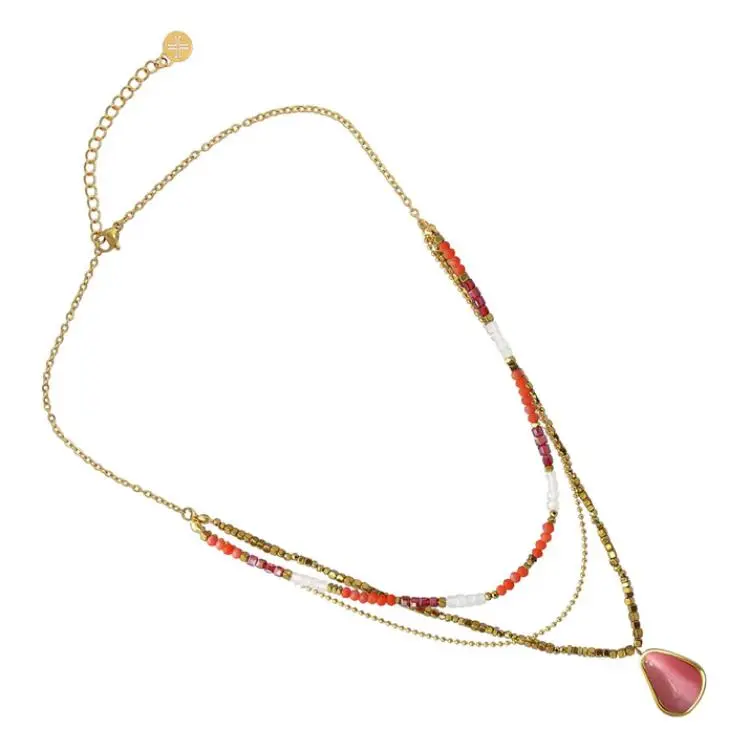 ANARTXY Crystal Necklaces Women's Red/Green-1