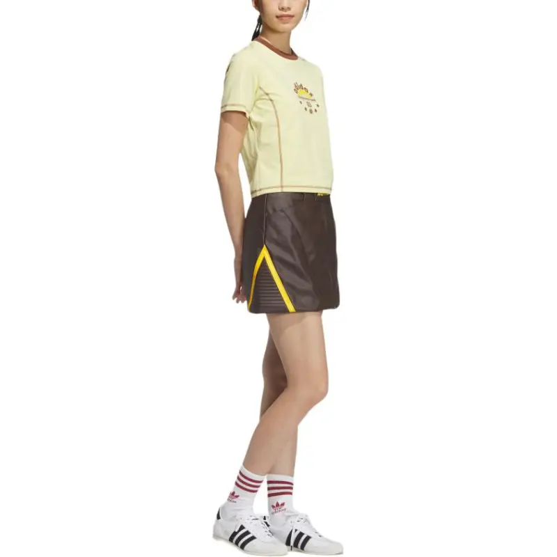 Adidas Originals RETRO Regular T Shirt Women's Powder Yellow-3