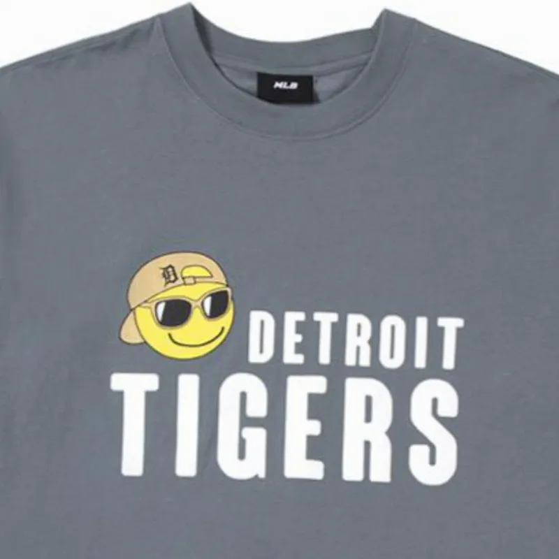 MLB Smile Series Detroit Tigers T Shirts Unisex Gray-2